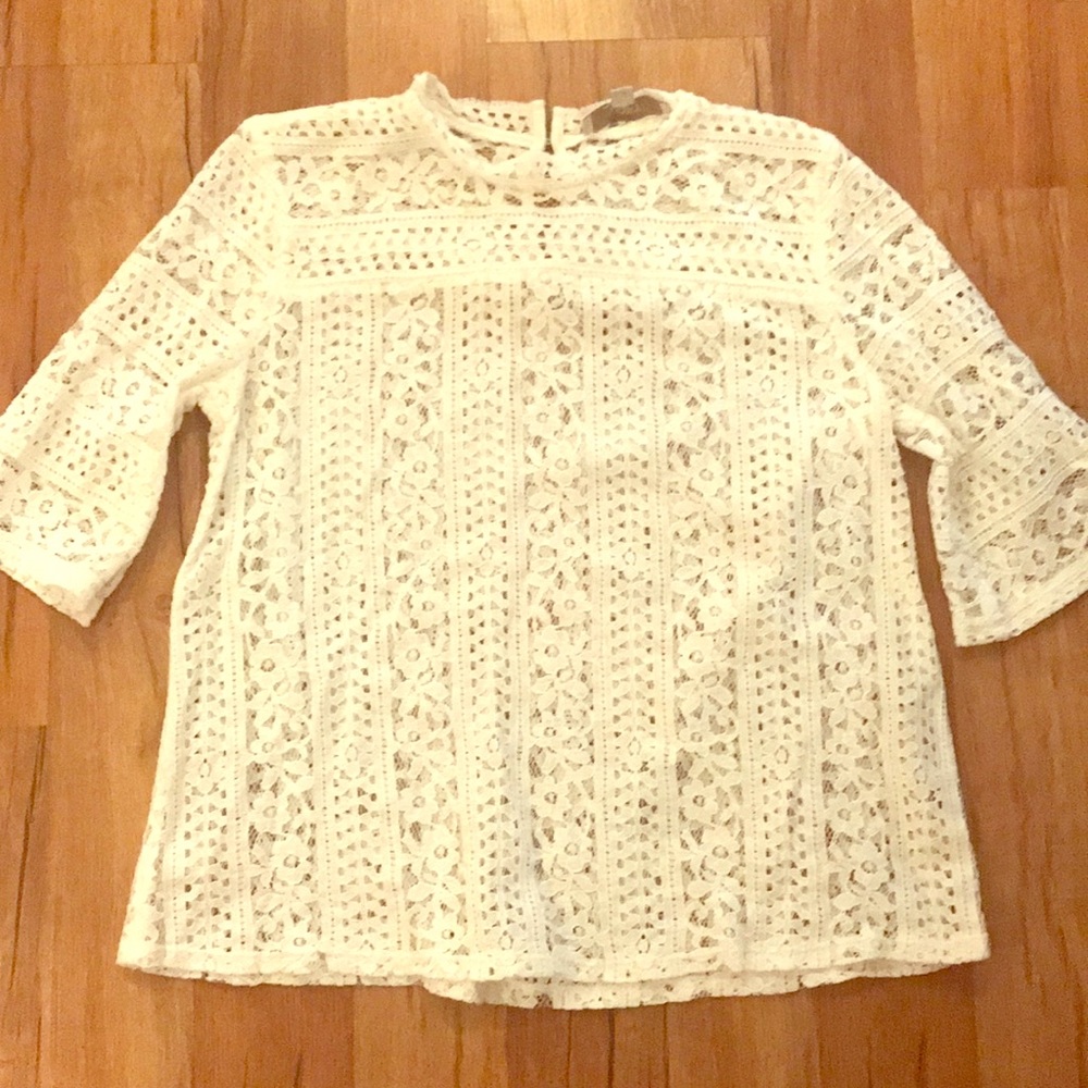 Loft white lace top